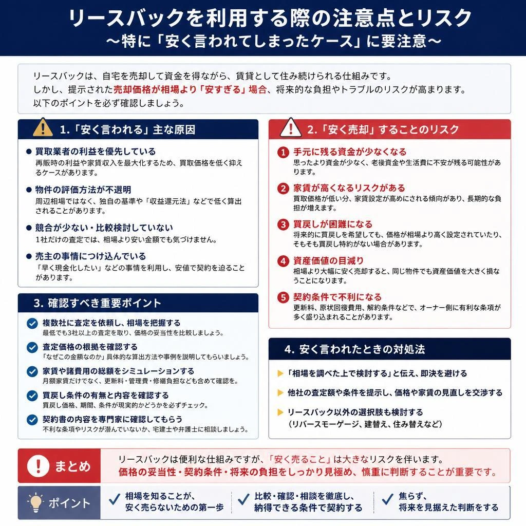 リースバックで注意すべきポイント