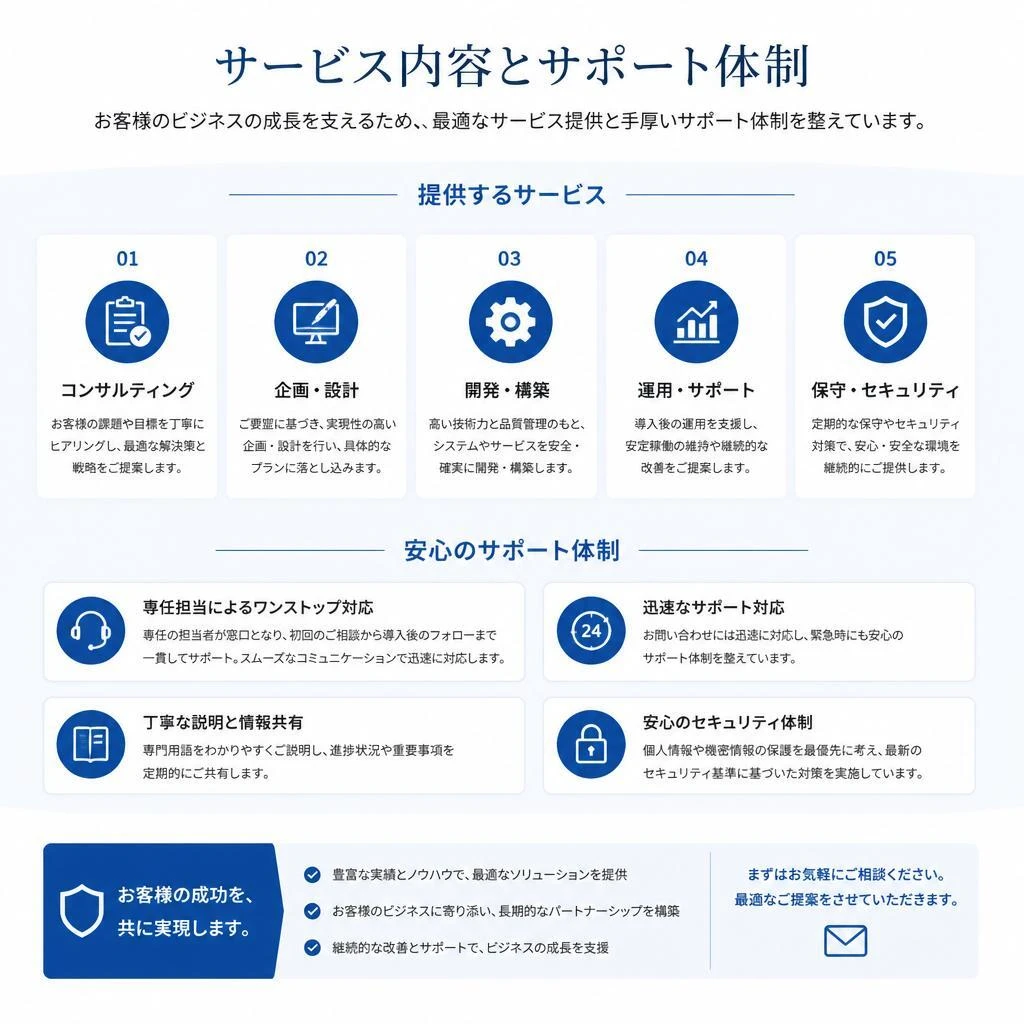 5. サポート内容とサービス
