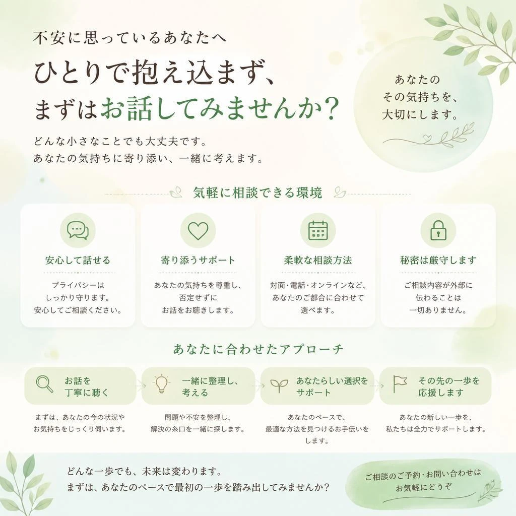 今すぐ相談！まずは一歩を踏み出そう