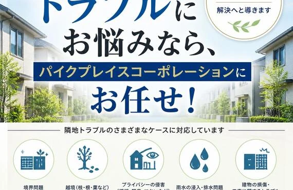 隣地とのトラブルにお悩みなら、パイクプレイスコーポレーションにお任せ！