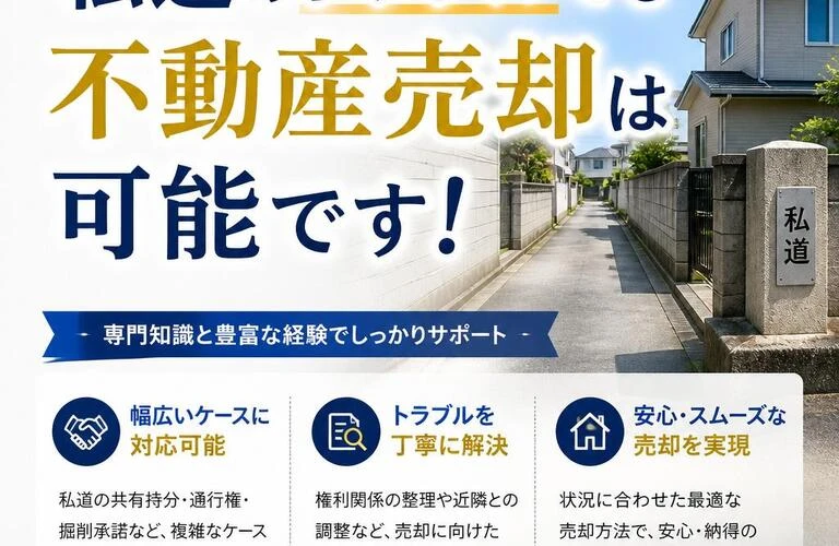 私道のトラブルでも不動産売却は可能です！